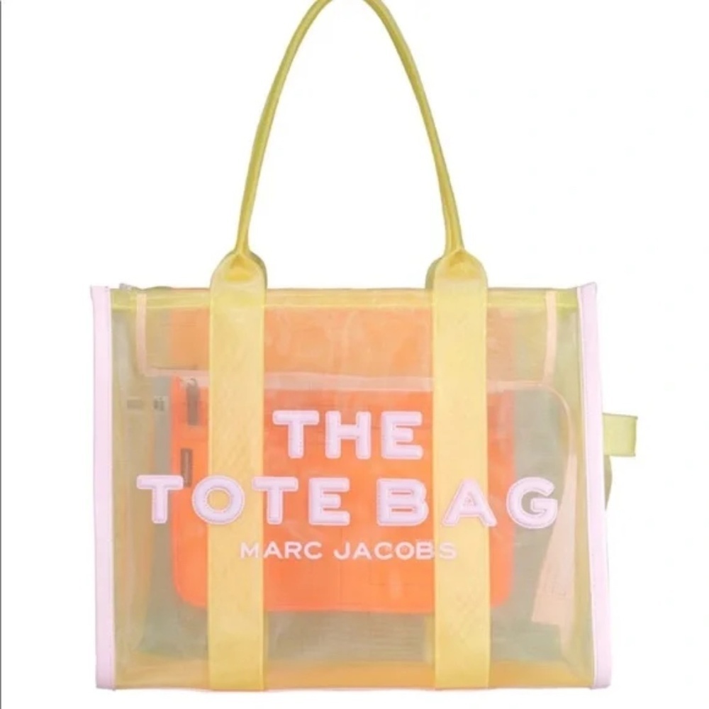 VIRAL AUTH Marc Jacobs Traveler Mesh Large Tote Bag Yellow Perfect Summer Bag!